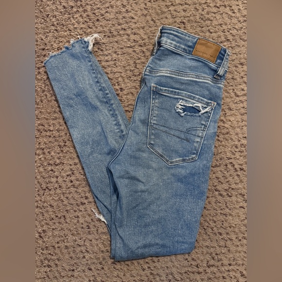 American Eagle Outfitters Denim - American Eagle Outfitters Light Blue Distressed Jeans